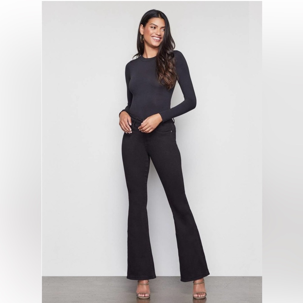 Good American Good Flare Jeans, Black